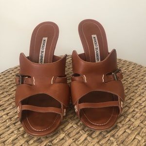 Manolo Blahnik Brown Heeled Sandals